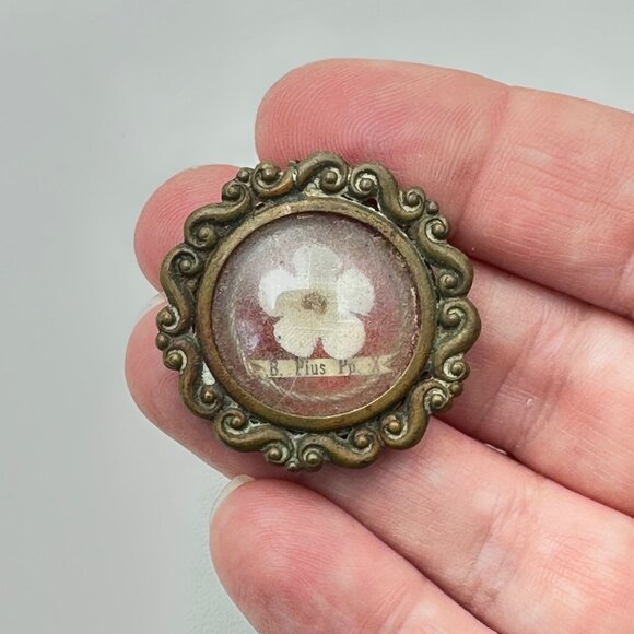 Antique Religious Reliquary Theca Relic The Blessed Pope Pius X  B. Pius Pp. X - Picture 4 of 7